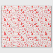 Rood en Wit Vakantie Wrap Cadeaupapier (Vlak)