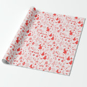 Rood en Wit Vakantie Wrap Cadeaupapier (Uitgerold)