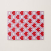 Rood en wit valentijn harten patroon legpuzzel (Horizontaal)