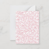 Rood en wit Valentijnsdag Kaart Notitiekaartje (Achterkant)