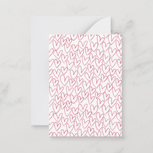 Rood en wit Valentijnsdag Kaart Notitiekaartje (Achterkant)