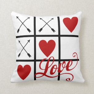 Rood en wit Valentijnsdag Pillow met rood geluid Kussen