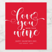 Rood en wit van u meer dan Valentijnse wijn Etiket (Enkel label)