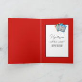 Rood en Wit Verjaardag Bingo Kaart (Binnen)