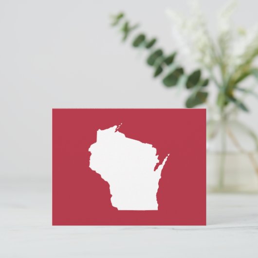 Rood en wit Verplaatsen naar aankondiging Wisconsi Briefkaart (Staand voorkant)