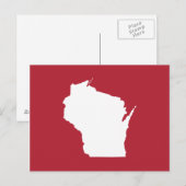 Rood en wit Verplaatsen naar aankondiging Wisconsi Briefkaart (Voorkant / Achterkant)