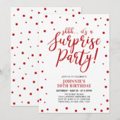 Rood en wit | Verrassende geboortedag voor volwass Kaart (Voorkant / Achterkant)