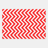 Rood en Wit Verschillende Grootte Verticale Chevro Inpakpapier Vel (Voorkant 2)