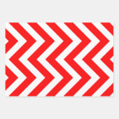 Rood en Wit Verschillende Grootte Verticale Chevro Inpakpapier Vel (Voorkant)