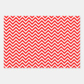Rood en Wit Verschillende Maten Chevron Inpakpapier Vel (Voorkant 3)