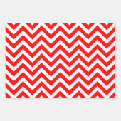 Rood en Wit Verschillende Maten Chevron Inpakpapier Vel (Voorkant 2)