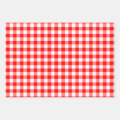 Rood en Wit Verschillende Maten Gingham Checks Inpakpapier Vel (Voorkant 2)