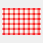 Rood en Wit Verschillende Maten Gingham Checks Inpakpapier Vel (Voorkant)