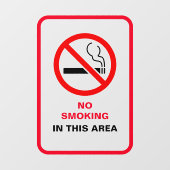 Rood en Wit Vet Geen Rookruimte Metaal A-Lijst Raamsticker (Vel)