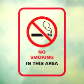 Rood en Wit Vet Geen Rookruimte Metaal A-Lijst Raamsticker (Vel 3)