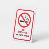Rood en Wit Vet Geen Rookruimte Metaal A-Lijst Reclamebord Met Voetstuk (Voorkant)