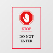 Rood en Wit Vet Niet Binnenkomen Metalen A-Frame Raamsticker (Vel)