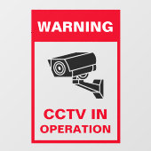 Rood en Wit Vet Waarschuwing Beveiliging Metaal A- Raamsticker (Vel)