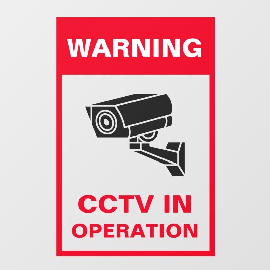 Rood en Wit Vet Waarschuwing Beveiliging Metaal A- Raamsticker (Vel)