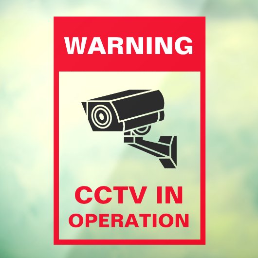 Rood en Wit Vet Waarschuwing Beveiliging Metaal A- Raamsticker (Vel 3)