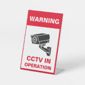 Rood en Wit Vet Waarschuwing Beveiliging Metaal A- Reclamebord Met Voetstuk (Voorkant)