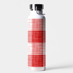 Rood en wit vetgedrukt geruit dessin  waterfles