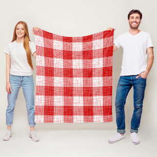 Rood en wit vetgedrukt geruit plaid ontwerp fleece deken