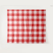 Rood en wit vetgedrukt geruit plaidontwerp wandkleed (Voorkant (horizontaal))