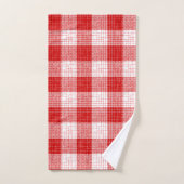 Rood en wit vetkous geruit dessin bad handdoek (Handdoek)