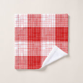 Rood en wit vetkous geruit dessin bad handdoek (Wasdoekje)