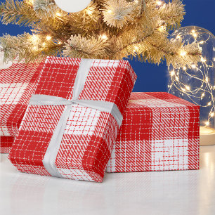 Rood en wit vetkuis geruit plaid ontwerp cadeaupapier