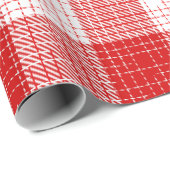 Rood en wit vetkuis geruit plaid ontwerp cadeaupapier (Rol Hoek)