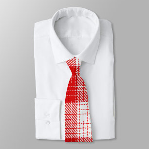 Rood en wit vetkuise geruite plaid ontwerp stropdas