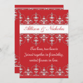 Rood en wit Victoriaans stijl Weddenschap Kaart (Voorkant / Achterkant)