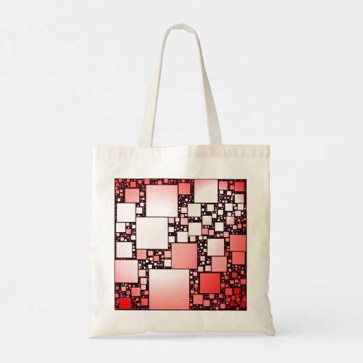 Rood en Wit Vierkant Dancing Budget Canvas tas (Achterkant)