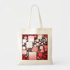Rood en Wit Vierkant Dancing Budget Canvas tas