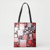 Rood en Wit Vierkant Dancing Canvas tas (Voorkant)