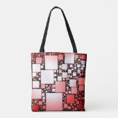 Rood en Wit Vierkant Dancing Canvas tas (Achterkant)