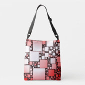 Rood en Wit Vierkant Dansen Cross Body Bag Crossbody Tas (Achterkant)