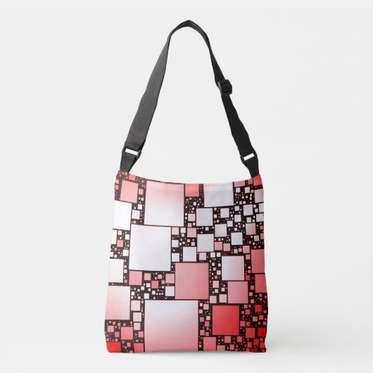 Rood en Wit Vierkant Dansen Cross Body Bag Crossbody Tas (Voorkant)