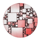 Rood en wit vierkant dansen ronde hakplank snijplank (Voorkant)