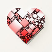 Rood en Wit Vierkant Dansend Hart Spiraalvormig No Notitieboek (Achterkant)