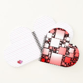 Rood en Wit Vierkant Dansend Hart Spiraalvormig No Notitieboek (Binnen)