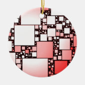 Rood en Wit Vierkant Dansend Keramisch Ornament (Voorkant)