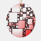 Rood en Wit Vierkant Dansend Keramisch Ornament (Links)