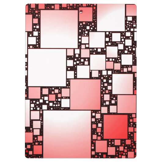 Rood en Wit Vierkant Dansend Klembord (Achterkant)