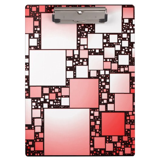 Rood en Wit Vierkant Dansend Klembord (Voorkant)