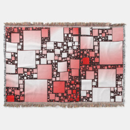 Rood en Wit Vierkant Dansende Gooi Deken