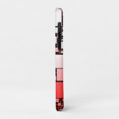 Rood en Wit Vierkant Dansende iPhone Case (Achterkant/links)