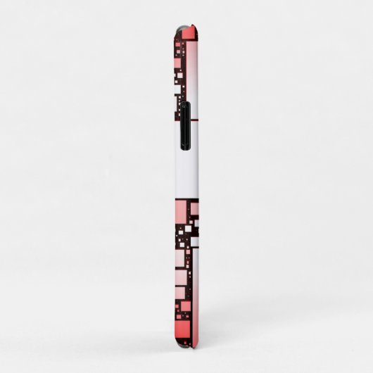 Rood en Wit Vierkant Dansende iPhone Case (Achterkant/rechts)
